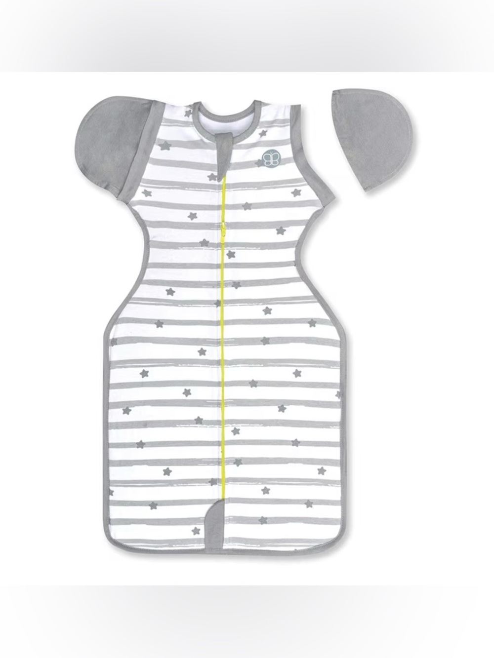 🐥 Bb Luv - Gray and White Sleep Sack Pajamas with Zipper